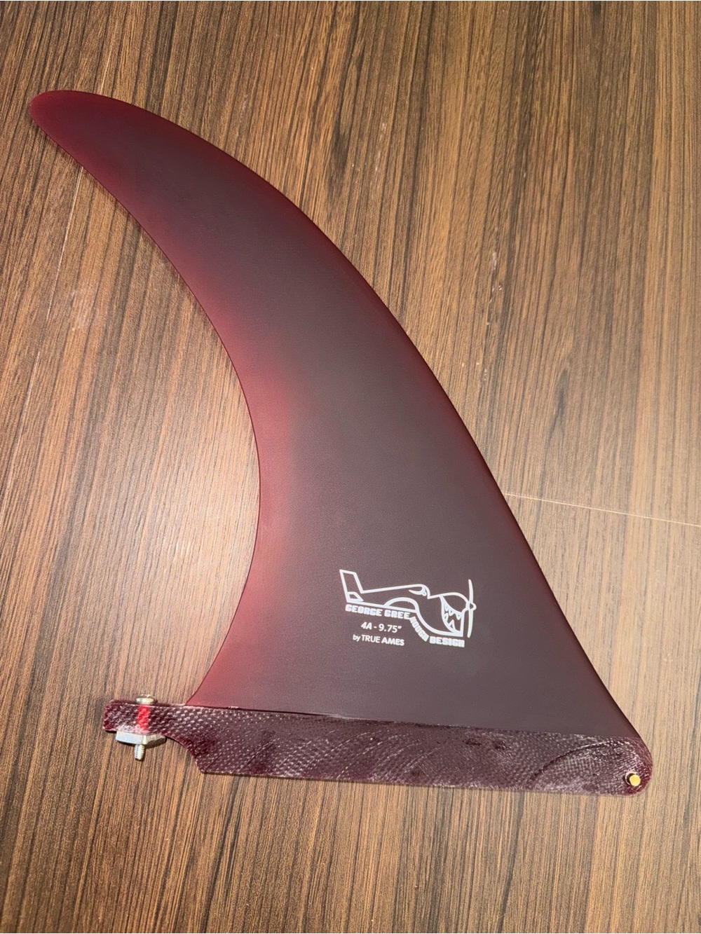 Brand New True Ames Greenough 4A 9.75" Single Surfboard Longboard Fin Red